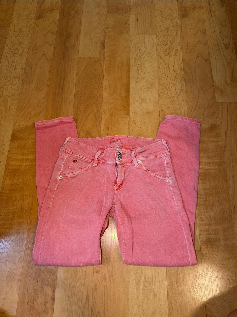 Hudson Jeans Coral Pink Skinny Jeans